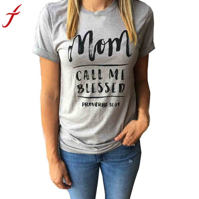 2017 Summer T-Shirt Womens Fashion mom call me Letter Printing Sexy Short Sleeve tee shirt femme mujer Tops