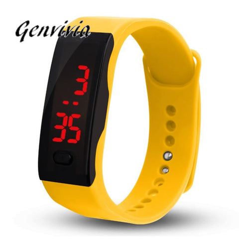 GENGVIVIA Mens Womens Rubber LED Watch Date Sports Bracelet Digital Wrist Watches Men Military Watch Male Clock Casual Watches