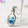 Susenstone 20pcs Love Drift Bottles Pendant Necklace for women Heart Crystal Pendant Necklace Women Necklaces Popular