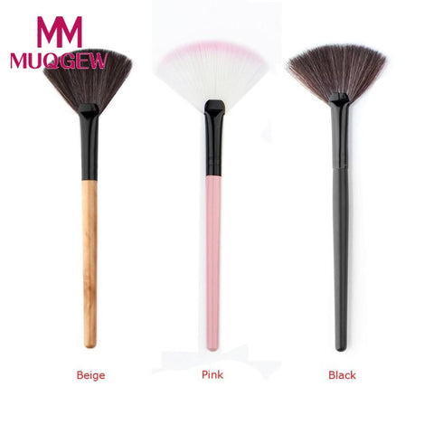 1pcs Women Pro Makeup Fan Blush Face Powder Foundation Cosmetic Makeup Brush Tool Gift &8-10