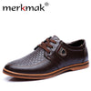 Merkmak New Men's Leather Casual Shoes Autumn Luxury Brand Shoes Men Flat Shoes Adult Moccasins Male Shoes Chaussure Home
