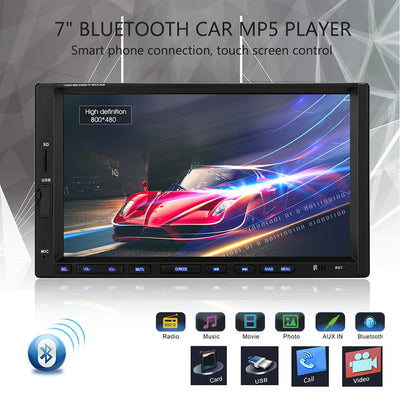 7" Autoradio Bluetooth Car Stereo MP5 Player Touch Screen Support Hands-free Call Rear Camera Display FM SD Card U Disk