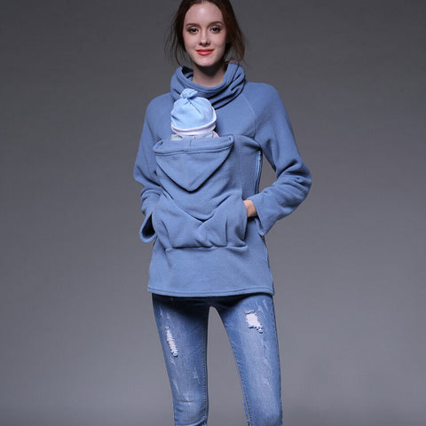 Fashion Women Maternity Kangaroo Hooded Baby Carriers Sweatshirts Hoodies Jacket Coat