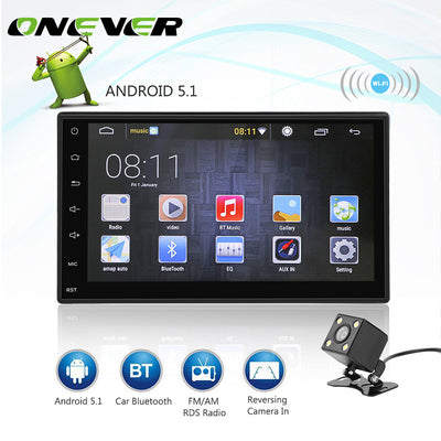 Onever 2 DIN Android 5.1 Autoradio Bluetooth 1080P Car Android GPS Navigation Player Car Stereo MP5 Touch Screen Support 3G WIFI