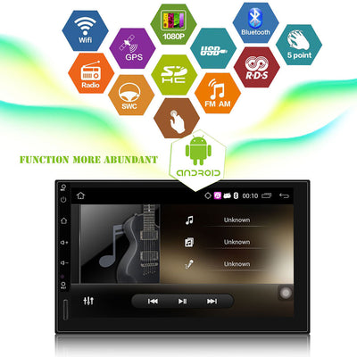 7" Android 5.1 HD 1024*600 Auto Radio Quad core GPS Bluetooth Navigation Car Stereo Player Touch Screen 2 DIN with Rear Camera