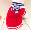 Pet winter clothing dog clothes Navy butterfly knot pet sweater