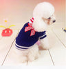 Pet winter clothing dog clothes Navy butterfly knot pet sweater