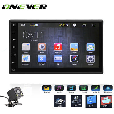 Car Stereo MP5 MP3 Player Touch Screen 1G/16G Support  GPS FM  with USB 3G WIFI Rear Camera 7" 2 DIN Android 5.1 Bluetooth 1080P