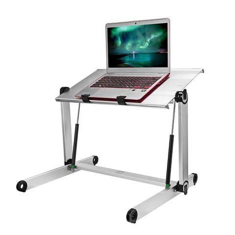 Konesky Height Adjustable Aluminum Laptop Desk Portable Standing Table Foldable PC Stand for Office Home Sitting Standing(Panel Size: 20.8*11.4")