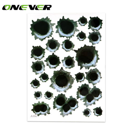 Car Sticker 3D Bullet Hole and Tearing Crack Decals Window Wall Sticker Car Styling Accessories