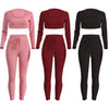 Suit of 2pcs Sexy Bodycon Round Neck Hoody Pants Summer Casual Jumpsuit Romper Sportswear