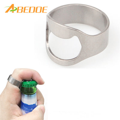 ABEDOE 1pc Silver Color Ring Bottle Opener Stainless Steel Finger Ring Bottle Opener Beer Bar Tool abridor de garrafa cerveja