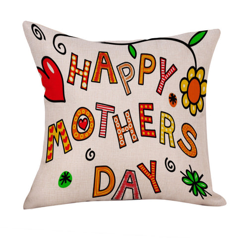 Happy Mother's Day Sofa Bed Home Decoration Festival Pillow Case Cushion Cover