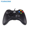 FORNORM Wired USB Gamepad Game Controller Joystick For Microsoft Xbox 360 WII PS3 Slim PC Windows High Quality Black And White