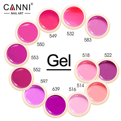 CANNI Nail Painting Varnish New Fashion Hot Sale 5ml 141 Pure Colors Gel Paints Ink UV LED Soak off Gel Polish Nail Lacquer