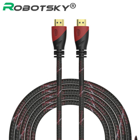 Robotsky High Speed HDMI Cable Gold Plated Male To Male HDMI Splitter Converter Extension Cabo For HDTV XBOX Laptop 1080P 5m 10m