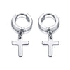 Vnox Cross Earrings for Women Men Gold Color Stainless Steel Men's Stud Earrings Religious Jewelry