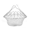 Stainless Steel Expandable Foldable Fry Chef Basket Kitchen Magic Mesh Strainer Fruit Basket Cooking Steam Rinse Strain Basket