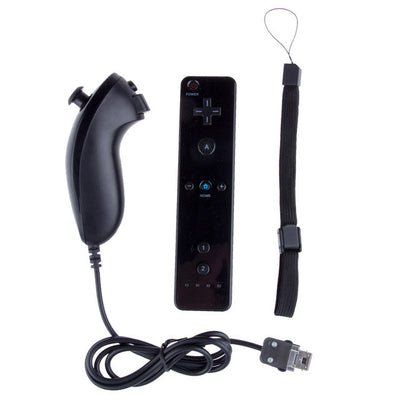 FORNORM 2 in 1 Remote Game Handle controller Built in Motion Plus MP Bluetooth  Remote Nunchuck Controller for Nintendo Wii