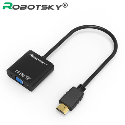 Robotsky HDMI to VGA Converter Adapter Digital to Analog Video Cable For Laptop HDTV Xbox Projector Full HD 1080P HDMI2VGA Cabo