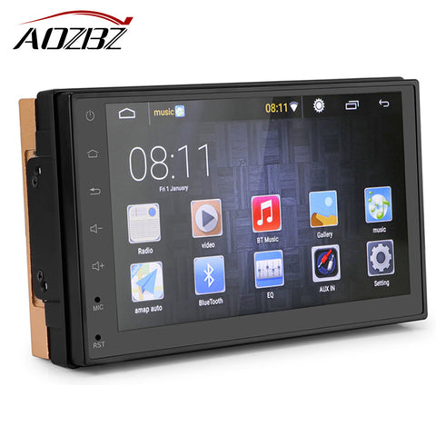 7" Slim 2 DIN Car Radio Player Bluetooth GPS Navigation Android 5.1 Capacitive Touch Screen MP5 Player with WIFI Rear Camera