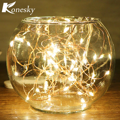 5m/16.4ft 50-LED Copper Wire String Light for Glass Craft Bottle Fairy Valentines Wedding Lamp Party Xmas   wedding decoration