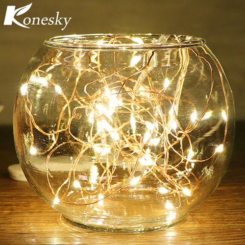 5m/16.4ft 50-LED Copper Wire String Light for Glass Craft Bottle Fairy Valentines Wedding Lamp Party Xmas   wedding decoration