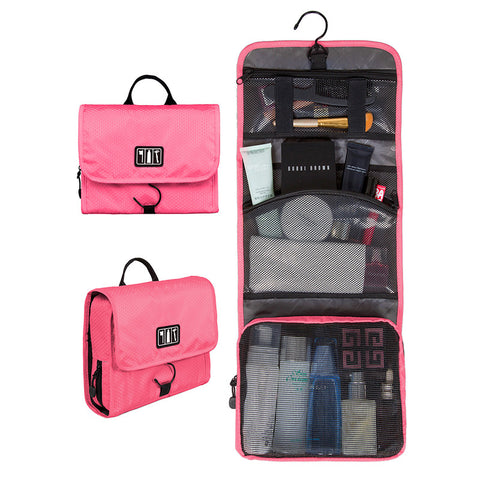 BAGSMART Waterproof Travel Toiletry Bag With Hanger Cosmetic Packing Organizer Wash Bag Makeup Bag Pack Your Luggage Suitcase