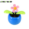 Onever Plastic Pink Blue Dancing Solar Flower Dacing Car Decoration Moved Solar Energy Happy Dancing Flower Car Interior