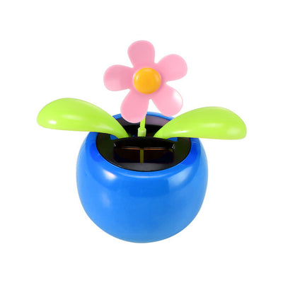 Onever Plastic Pink Blue Dancing Solar Flower Dacing Car Decoration Moved Solar Energy Happy Dancing Flower Car Interior