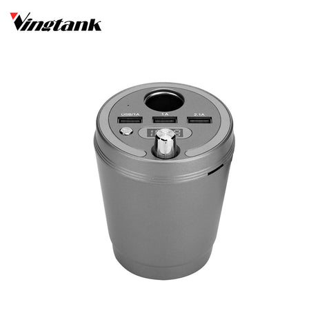 Vingtank 12/24V Bluetooth Car Kit MP3 Player FM Transmitter Modulator Cup Shape With Cigarette Lighter Socket 3.1A 3-USB Charger