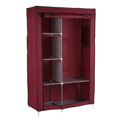 Portable Wardrobe DIY Anti-dust Moisture-proof Non-Woven Foldable Clothe Storage Cabinet Shelf Closet With Hanging Track