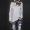 Women Sexy Lace Party Club Elegant Tshirt Fashion Long Sleeve T Shirt Pullover Tee Shirts Casual Office Ladies Top Blusas Autumn