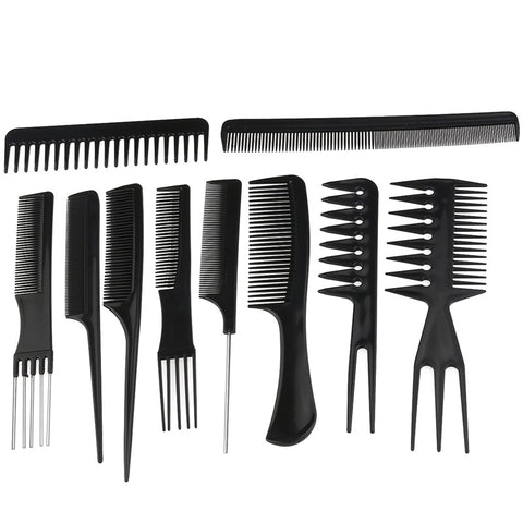 10pcs Professional Hair Styling Combs Hairdresser Accessories Tools Set