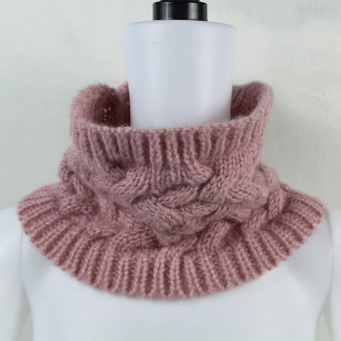 Women Men Winter Warm Infinity Cable Woolen Knitted Neck Cowl Collar Scarf Shawl