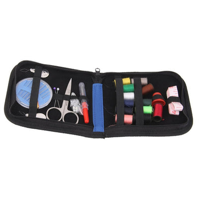 25pcs Travel Sewing Kit Needles Thread Scissors Set with Blue Zipper Bag Home Travel Campers Emergency Premium Gift