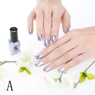 Mirror Nail Polish Plating Silver Paste Metal Color Stainless Steel Mirror Silver Nail Polish For Nail Art