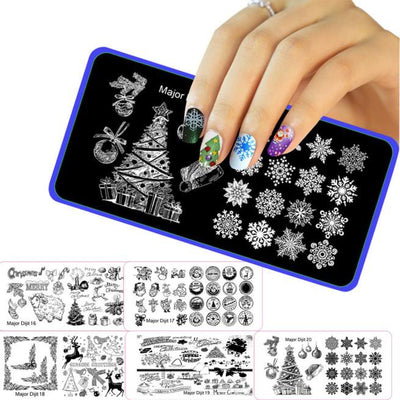 Christmas DIY Nail Art Image Stamp Stamping Plates Manicure Template