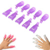 10PC Plastic Nail Art Soak Off Cap Clip UV Gel Polish Remover Wrap Tool