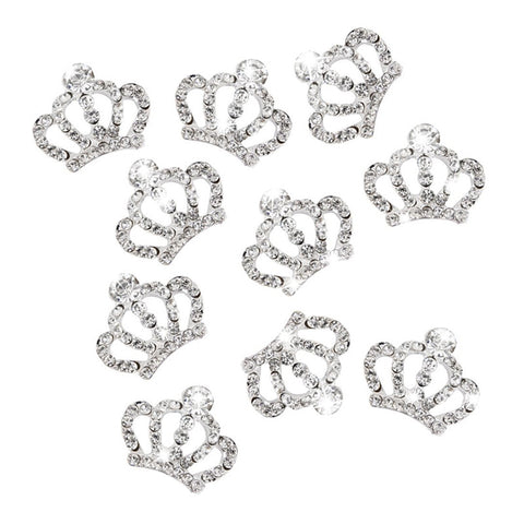 10pcs Crown Shape Rhinestone Embellishments for Crafts Cellphone Decoration