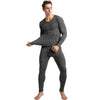 Ekouaer Winter Pyjamas Mens Long Sleeve Solid Slim Sleepwear O-Neck Nightwear Pajamas Set Homewear For Men Pyjama Home Pajama