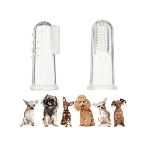 4pcs Dog Finger Toothbrush Dental Hygiene Finger Brushes for Small to Large Dogs Cats and Most Pets