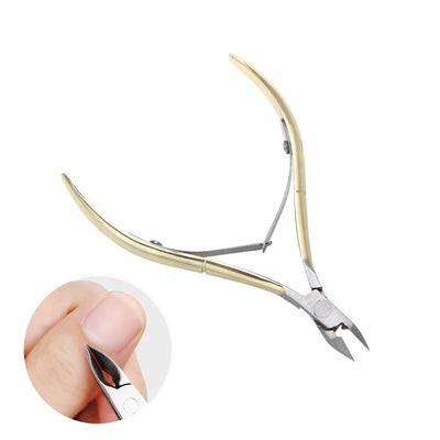 Professional Grade D501 4-Inches Full Jaw Golden Cuticle Nipper Cutter Clipper Stainless Steel with Double Springs Durable Manicure Pedicure and Nail Art Tool