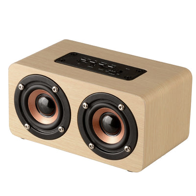 W5 Retro Wood Bluetooth Speaker HIFI Dual Loudspeakers Hands-free Portable Wireless Speakers with TF Card AUX IN MP3 Player