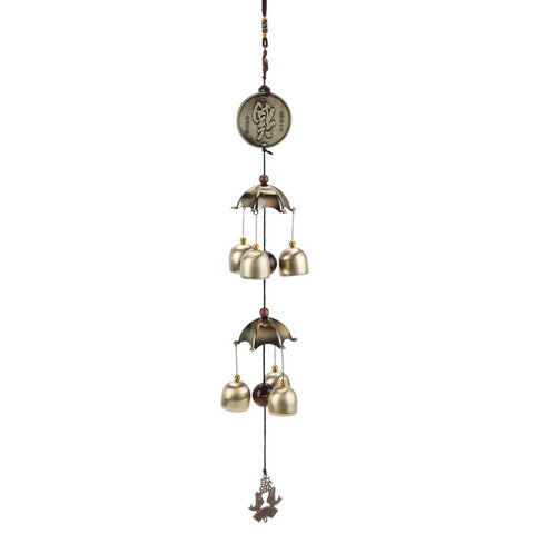 1 Pcs Buddha Statue Pattern Bell Blessing Feng Shui Wind Chime for Good Luck Fortune Home Car Hanging Decor Gift Crafts