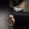 Flower Crystal Wedding Ring For Women Jewelry Accessories Rose Gold Gold Engagem