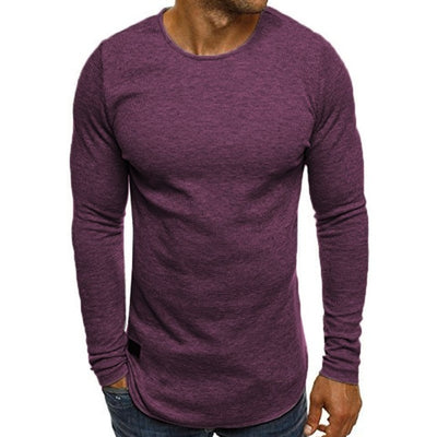 Men Tee Shirt Long Sleeve Gyms Classic T Shirt Solid Tops Bodybuilding Sportswear O-Neck TShirts Slim Fit Leisure Clothing 2018