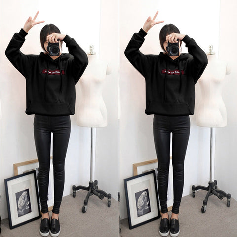 Fashion Womens Long Sleeve Hoodie Sweatshirt Jumper Letter Pullover Tops Blouse
