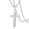 Vnox Punk Big Cross Pendant Mens Necklace CZ Stones High Polished Stainless Steel Male Rocky Jewelry 24" Box Chain