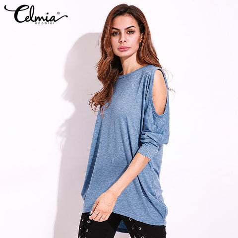 Tshirt Women Fashion Casual Party Club Tee Tops Pullover T Shirt Plus Size 5XL Long Sleeve Sexy Hollow Out T-shirt O Neck Loose